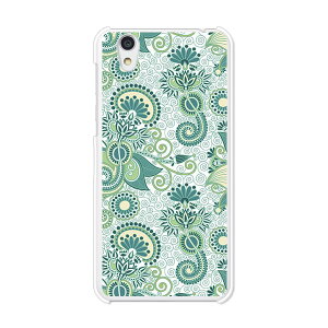 Android One S3/AQUOS sense basic 702SH共通 カバー/ケース シリコンケースよりもコシがありゴミがつきにくいTPUカバー 【グリーンペイズリー TPUソフトケース】アンドロイド ワン アクオス スマホケー