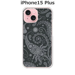 iPhone15 Plus カバー/ケース シリコンケースよりもコシがありゴミがつきにくいTPUカバー 【ブラックペイズリー TPUソフトケース】APPLE iphone15plusケース iPhone15 Plusカバー アイフォン15プラスケー