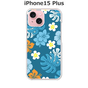 iPhone15 Plus ケース/カバー 【ブルーイッシュハイビスカス クリアケース素材】APPLE iphone15plusケース iPhone15 Plusカバー アイフォン15プラスケース スマホケース 携帯ケース 携帯カバー