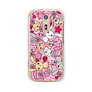 送料無料 らくらくスマートフォン F-42A / らくらくスマートフォン me F-01L 共通 ケース/カバー 【うさぎ うさうさうさうさ】らくらくホンf42aケース f01lケース シリコンケースのような柔らか