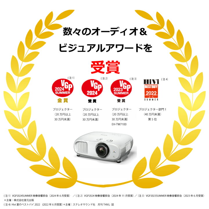 楽天市場】エプソン EH-TW7100 ホームプロジェクター プロジェクター 