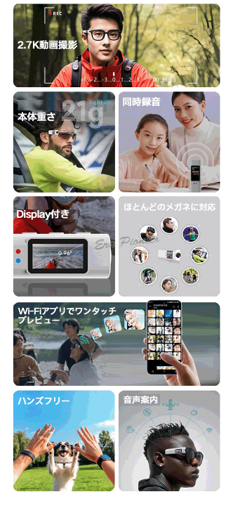 楽天市場】メガネカメラ 2.7K動画撮影 わずか21g 録画 録音 楽天市場】メガネカメラ 2.7K動画撮影 わずか21g 録画 録音