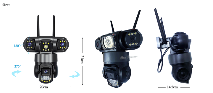 楽天市場】防犯カメラ 監視カメラ 屋外防水 600万画素 3レンズ 3画面