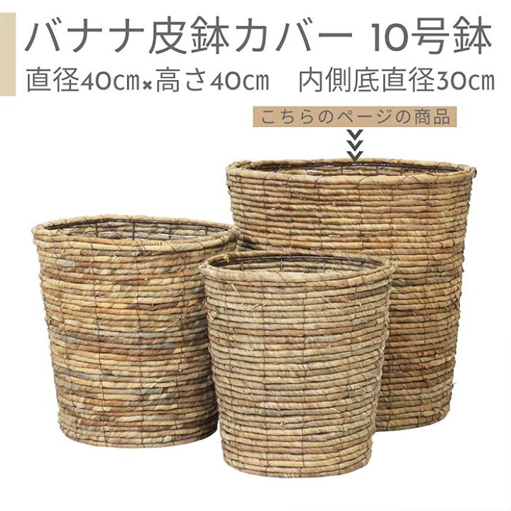 楽天市場】バナナ皮 鉢カバー 10号鉢 大型【受け皿プレゼント・送料 