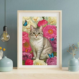 ALL フェアリーダストビーズ ダイヤモンドアートキット 猫 白猫 A3サイズ ダイヤモンドアート 四角いビーズ 初心者 キット セット ビーズ 簡単 手作りキット 工作 子供 ビーズ絵 入院中 暇つぶし ビーズアート 女性 大人 高齢者 ビーズ絵画 手芸キット ギフト プレゼント