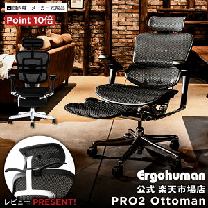 【2025年新型・在庫当日出荷可・公式店限定メーカー完成品】エルゴヒューマン プロ2 オットマン【 メーカー完成品・設置・梱包材処分無料・ポイント10倍】オットマン内蔵 / アルミフレーム