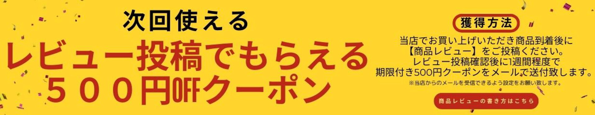 レビュー投稿クーポン