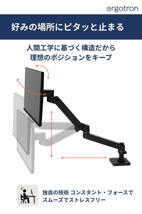 楽天市場】【モニターアーム】エルゴトロン LX Pro モニターアーム 