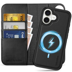 SHIELDON iPhone17 Ή 蒠^P[X 2in1 {vU[ 6.3C` 5G J[h[ [RFIDubLO] OR Jo[P̃CX[d uX^h@\ Xgbvt Ռz 