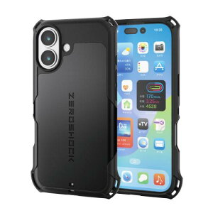 �G���R�� iPhone 17 �P�[�X �J�o�[ �ϏՌ� �Ռ��z�� ZEROSHOCK MAGKEEP ���C�����X�[�d�Ή� [�t�B�����t��] �n�j�J���\�� 4�p�_���p�[ �J���������Y�ی�݌v �u���b�N PM-A25AZEROMGBK