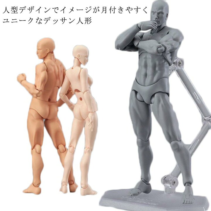 漫画 キャラクター フィギュア キャラクター イラスト スタンド付き デッサンモデル デッサン人形 女性 素体 男女 ドールタイプ 作画 男性 練習 デッサン 模型 小道具 画材練習用 肌色 モデル人形 erieri デッサンドール 女性 モデル 人形 フィギュア