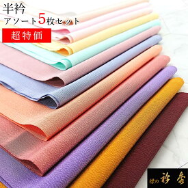 衿秀 公式 半衿 5枚セット 1000円 アソート 送料無料 ぽっきり 半襟 はんえり 白 カラー 塩瀬 洗える 日本製 えりひで eh tb