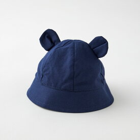 耳付き 帽子 新生児 ブルー ピンク くすみ 無地 シンプル 42cm 44cm 首ゴム付き かわいい おしゃれ 女の子 男の子 出産祝い ハーフバースデー プレゼント 贈り物 おでかけ 熱中症対策 日差し予防 送料無料