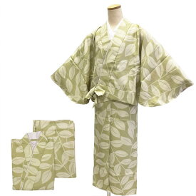 二部式 着物 洗える No.154 薄いオリーブ色 木蘭色 草木 L ユニフォーム セパレート 女性用 きもの レディース 制服 和装 旅館 飲食店 在庫処分品 【LE】