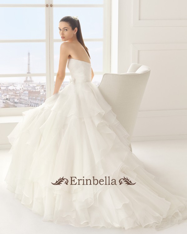 【サイズオーダー】ウェディングドレス ハートカット プリンセスライン フリル 9A175 | Erinbella