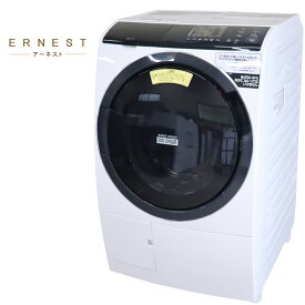 【中古】日立 10kg ドラム式洗濯乾燥機 左開き ホワイト HITACHI ビックドラム BD-SG100EL-W 給水ホース 排水ホース 送料無料 大家族 風アイロン D153 D192 D227