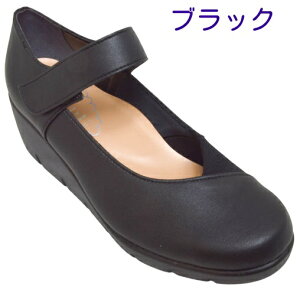 外反母趾対応ウェッジソール 履きやすい ファーストコンタクト First Contact 39616 レディース パンプス 日本製 痛くない 抗菌 消臭 ウエッジヒール 幅広 歩きやすい 疲れにくい 甲ベルト ストレ