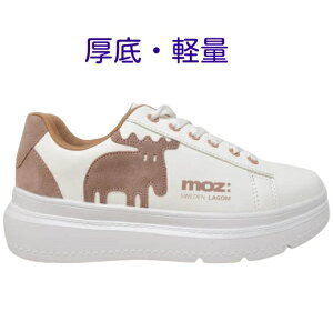 靴 MOZ モズ 4777 スニーカー レディース 厚底スニーカー 正規取扱店 超軽量 履きやすいコートシューズ 歩きやすい おしゃれスニーカー 軽い 柔らかい 痛くない 通学 カジュアルスニーカー
