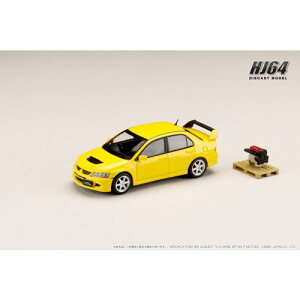 【10/27終了!! おもちゃ最大20倍Pアップ中】1/64 三菱ランサー GSR EVOLUTION 8 エンジンディスプレイモデル付き イエローソリッド 【HJ643054Y】 (ミニカー)