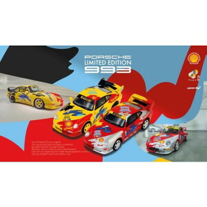 【11/1限定! 最大P6倍 & 最大2000円OFFクーポン!!】sparky 1/64 Porsche 993 Shell Carrera Cup 1993 (2台セット) リアスポイラー付 【YCOMBO64006】 (ミニカー)