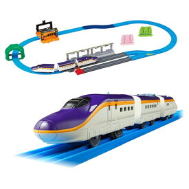 【12/5限定! 最大1000円OFFクーポン】プラレール 連結！E8系つばさ＆トミカアーチ踏切セット 電車 新幹線 車 トミカ レール 線路 車あそび 簡単 セット パーツ 車両 連結部品 クリスマスおもちゃ こども 子供 男の子 電車 3歳