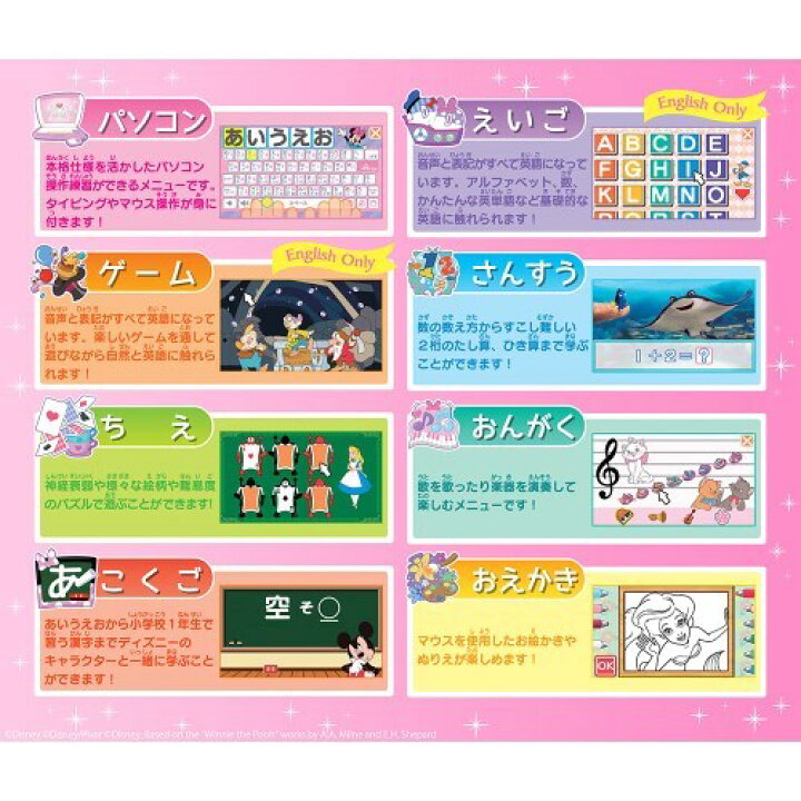 楽天市場 ディズニー ディズニー ピクサーキャラクターズ ワンダフルスイートパソコン おもちゃ こども 子供 ゲーム 3歳 その他ディズニーキャラ ハピネット オンライン