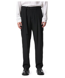 ATTACHMENT アタッチメント PE CONPACT TWILL BELTED TAPERED FIT TROUSERS PE コンパクト ツイル ベルテッド テーパード フィット トラウザーズ ブラック(930) グレー(920) ベージュ(820)