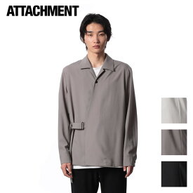 【お買い物マラソン限定！ポイント5倍&限定クーポン配布中】ATTACHMENT アタッチメント WO TOROPICAL BELTED L/S SHIRT WO トロピカル ベルテッド L/S シャツ カーキグレー(910) ブラック(930) ライトグレー(921)