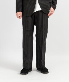 MARKAWARE マーカウェア FLAT FRONT FLAIR TROUSERS フラット フロント フレア トラウザーズ オーガニック ウール トロピカル ブラック ブラウンストライプ ネイビー オリーブチェック