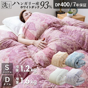 羽毛布団 ハンガリーホワイトダック93% 羽毛増量タイプ 400DP 洗える ランドリッシュ 7年保証 専門店品質 ハンガリアン ダウン 羽毛掛け布団 羽毛ふとん 日本製 立体キルト コインランドリー