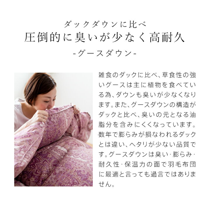 楽天市場】【期間限定エントリーでP10倍】高品質グース 羽毛布団 布団 
