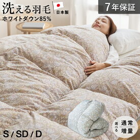 【7/19〜エントリーで最大P15倍】洗える 羽毛布団 シングル 冬用 ランドリッシュ ホワイトダウン85％ セミダブル ダブル コインランドリー 洗濯 ウォッシャブル 乾燥機対応 抗菌防臭 ダニ通過0％ 吸湿速乾 羽毛ふとん 日本製 羽毛ぶとん
