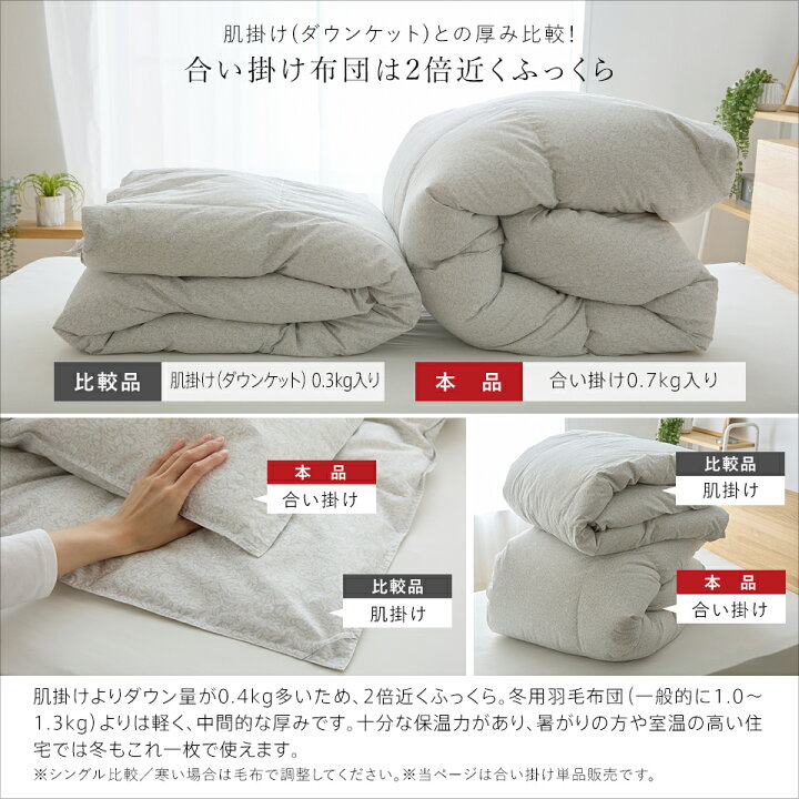 楽天市場】羽毛合掛け布団 マザーグース 羽毛 合掛け布団 シングル 
