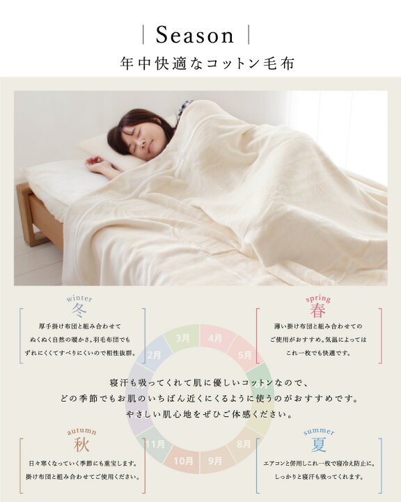 楽天市場】【期間限定エントリーでP10倍】綿毛布 ダブル オーガニック  