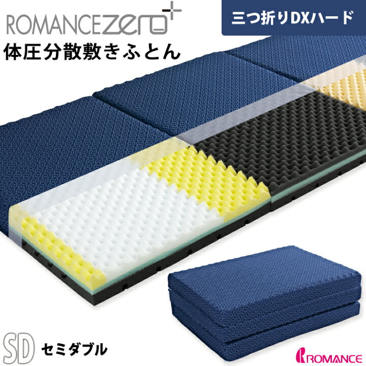 楽天市場】ロマンスゼロ 体圧分散敷き布団 三つ折りデラックスハード 