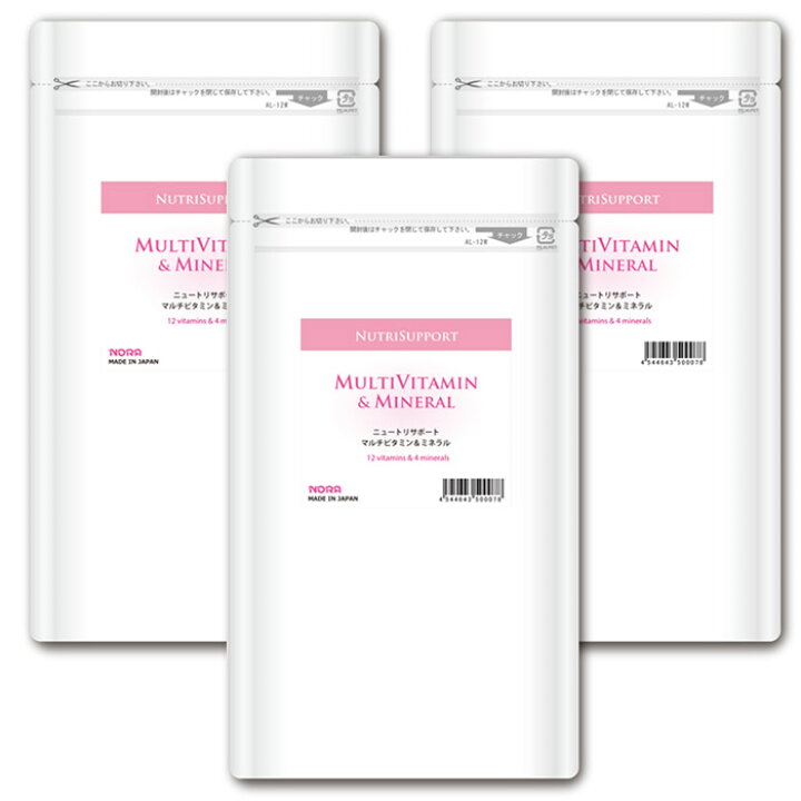 楽天市場】NutriSupport マルチビタミン & ミネラル 180カプセル 3個 