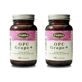 【P10倍】OPC Grape＋ OPCグレープ＋ 90カプセル 2個セット ポリフェノール含有サプリメント FLORA フローラ