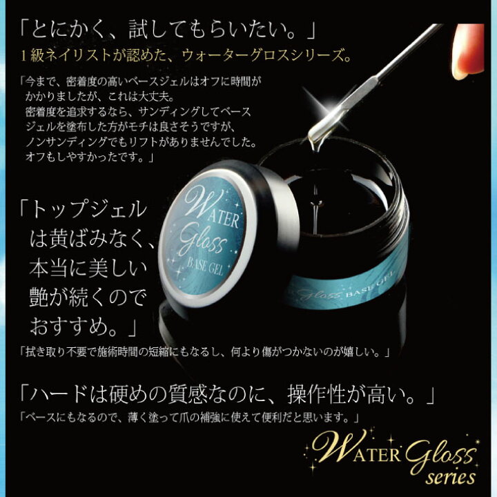 楽天市場 ウォーターグロス ハードジェル 15gジェルネイル 長さだし 厚みだし ベース Hemaフリー サロン用品 Esco Shop