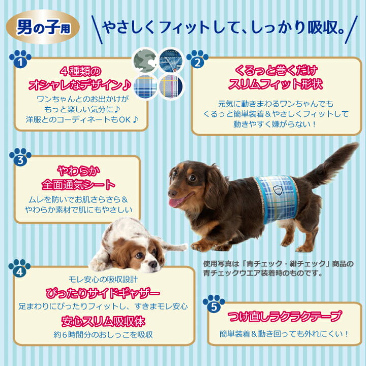 楽天市場】ユニチャーム マナーウェア 男の子用 小型犬用 Sサイズ 4種 