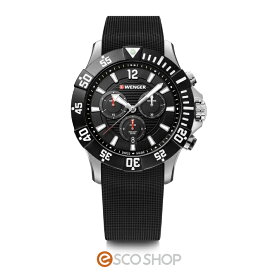 WENGER ウェンガー SEAFORCE CHRONO ブラックシリコーンバンド ブラック文字盤 #01.0643.118 (送料無料)(メーカー直送)(代引不可)(同梱不可)