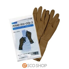 オカモト カラーグローブ 1双 業務用 ゴム手袋 天然ゴムラテックス 左右兼用 ヘアカラー用 白髪染め トリコインダストリーズ メール便 送料無料 代引不可 同梱不可