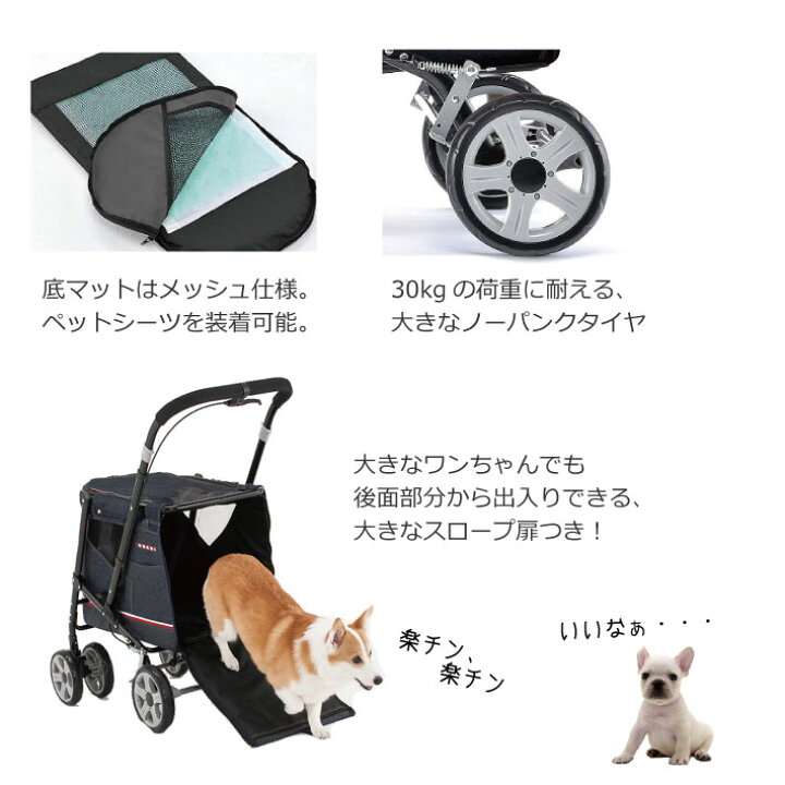 楽天市場】Bonbi ボンビアルコン ペットバギー DECA PROGRE デニム 