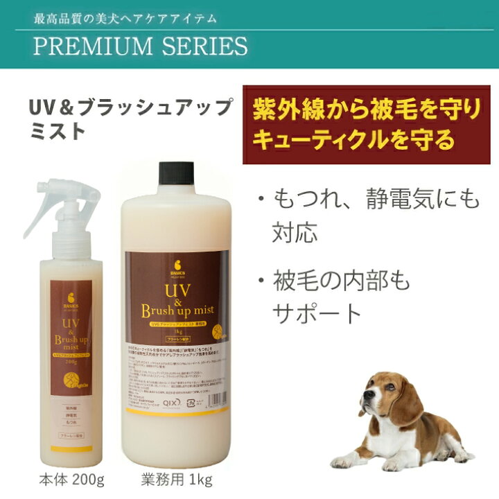 楽天市場】BASICS AFLOAT DOG UV&ブラッシュアップミスト 業務用 1kg 