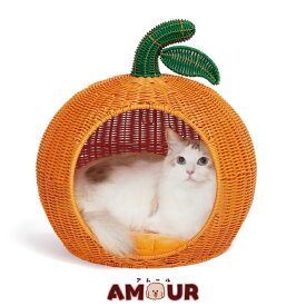 猫用ラタンベッド オレンジ猫用 ペット用品 ドーム型 ラタン 通気性 VETRESKA 送料無料