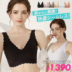 【スーパーSALE20％OFF】シームレス ブラジャー ワイヤレスブラジャー ノンワイヤーブラ おうちブラ 着楽 カップ付き フリーサイズ 育乳 美乳 バストアップ スポーツブラ ナイトブラ