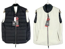 DUVETICAデュベティカ CAPRAIA コラボリバーシブルボアダウンジャケットベスト 未使用 48 ブラック×ホワイト