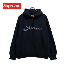 SUPREME グリッター アラビックロゴ パーカー Arabic Logo Hooded ブラック コットン100％ メンズ 【未使用品】