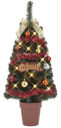 【クリスマス】【ツリー・リース】セットツリー・ゴールドレッド100cm
