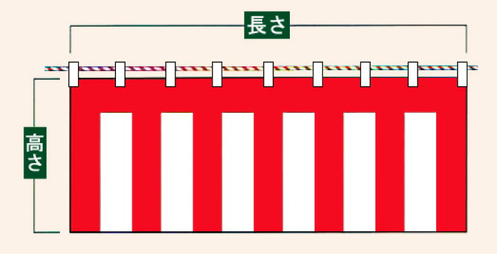 楽天市場】【紅白幕】メッシュ縫い合わせ紅白幕・チチ付(180cm高)1.8m 