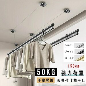 昇降カク ブラック | 洗濯干し 室内 洗濯物干し 物干し ものほし 物干 壁掛け 吊り下げ 天井 ハンガーバー ウォールバー ハンガーパイプ 壁 ハンガー掛け 洗濯 部屋干し グッズ 室内干し